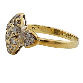 9ct Gold Diamond Cluster Ring Size O